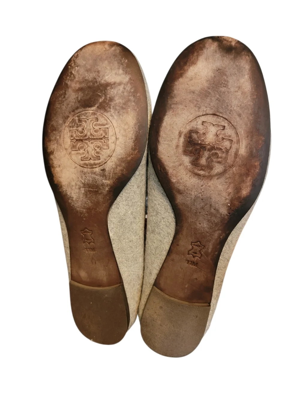 Tory Burch‎ Reva Gray Silver Wool Ballet Flats Shoes 11M